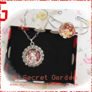Pandora Hearts パンドラハーツ Alice Baskerville anime Cabochon Necklace and Bracelet Set